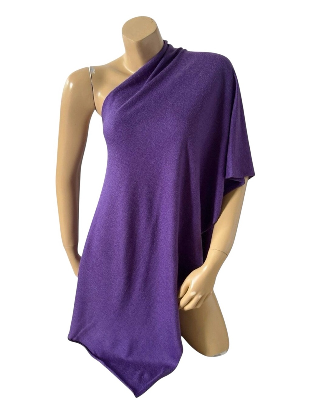 Kerisma Poncho Sweater Womens One Size Purple One Shoulder Tunic Asymmetrical